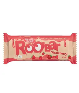 Ploščica jagoda z rozaglazuro bio 30g Roobar-0