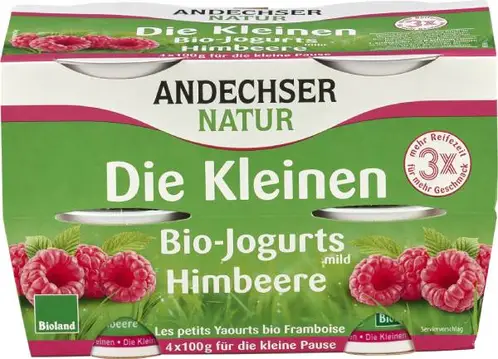 Jogurt z malinami 3,7 % bio 4x100g Andechser Natur-0