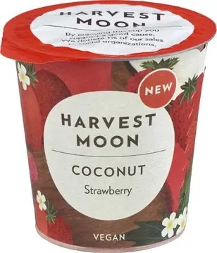 Jogurt kokosov, jagoda bio 125g Harvest Moon-0