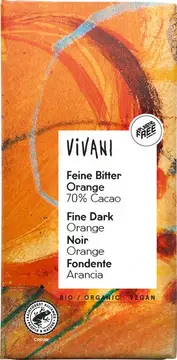 Čokolada temna s pomarančo 70% bio 100g Vivani-0