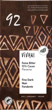Čokolada temna 92% kakava bio 80g Vivani-0