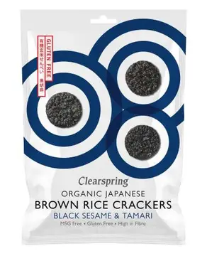 Krekerji rjavi riž, črni sezam bio 40g Clearspring-0
