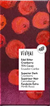 Čokolada temna ribez bio 100g Vivani-0