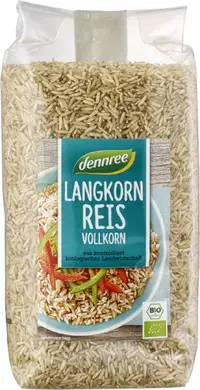 Riž dolgozrnati polnovredni bio 1kg Dennree